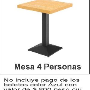 NO ES MENTIRA Tributo al Musical Mesa 4 Personas con 1 Botella o Vale De $ 1,000 pesos (No Incluye Pago de los Boletos Color Azul de 800 pesos cada uno)